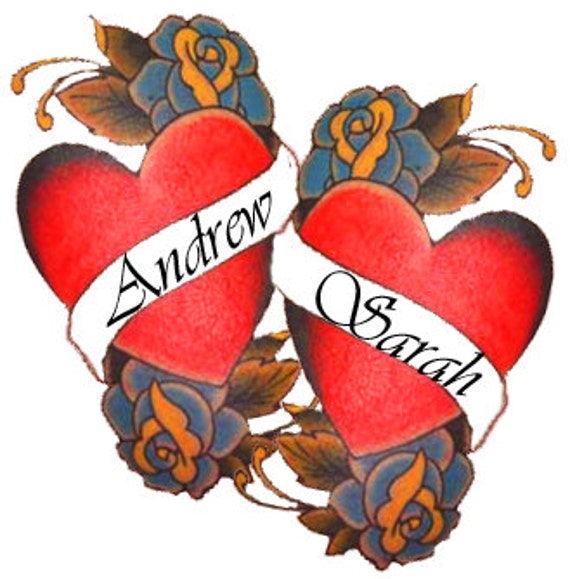 Heart Tattoos With Name Banners