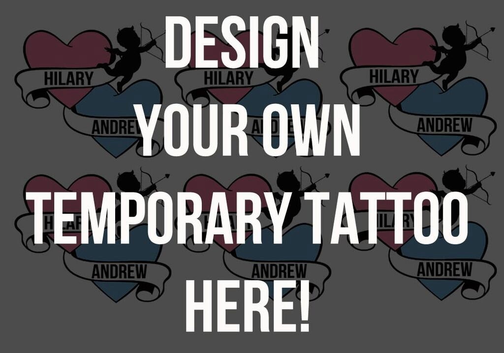 Custom Temporary Tattoos - Personalized Design with Your Text and Images - Ships from Texas
