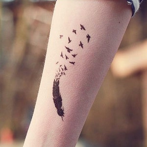 3 Inkwear Temporary Tattoos for 2 Flock Together High Quality Die Cut Transfer Fast shipping image 2