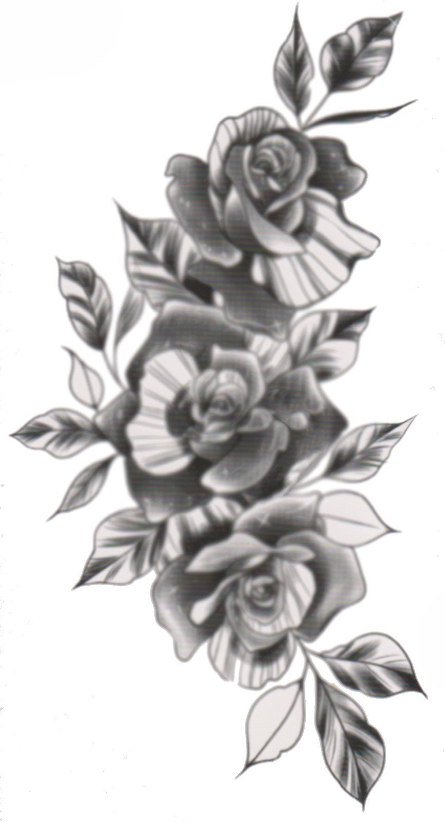 A Large Traditional Feminine Rose Temporary Tattoo for Back or - Etsy Israel