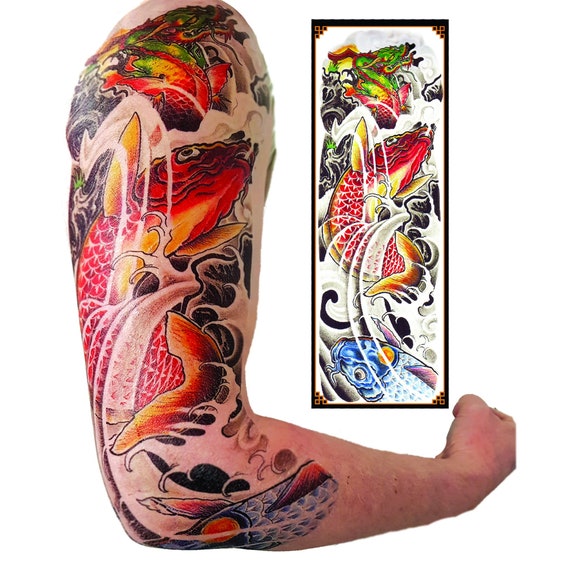 dragon koi fish tattoo forearm