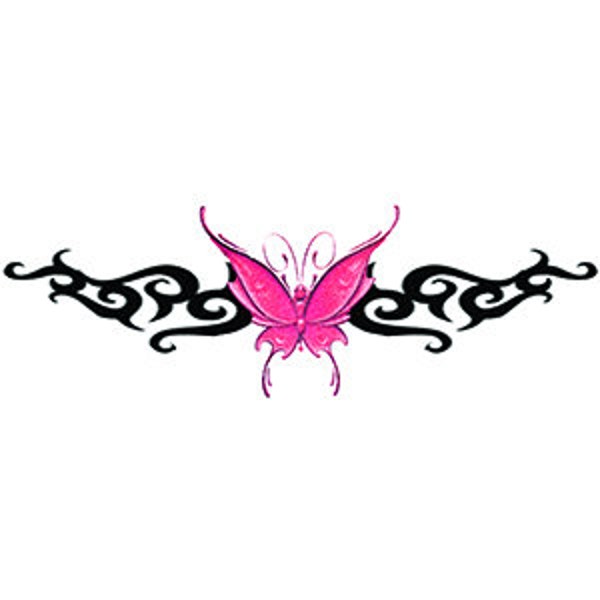 Cheryl Cole Inspired Fake Lower back Tattoo || Pink Butterfly || Temporary tattoos 20 x 7 cm 2 copies