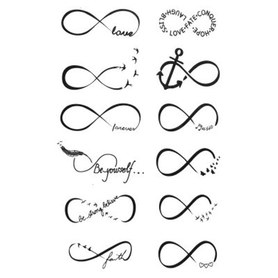 Sheet of Realistic Infinity Symbol Temporary Transfer Tattoos - Etsy India