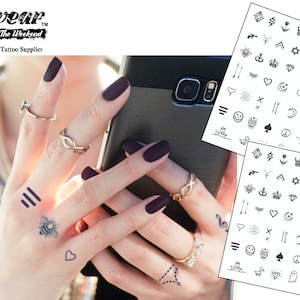 Hand & Finger Semi-Permanent Tattoos: Herbal Inks, A6 Sheets