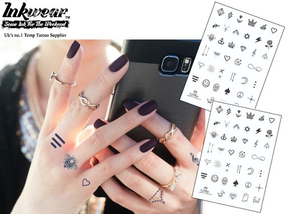 Hand & Finger Semi-Permanent Tattoos: Herbal Inks, A6 Sheets