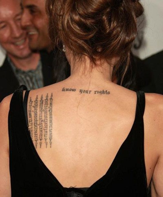 Tatuaje temporal inspirado en Angelina Jolie // Escritura // - Etsy España