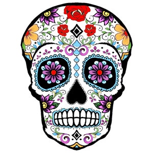 Sugar Skull floral temporary tattoo 8x6cm 3 copies | Day of the Dead- Halloween
