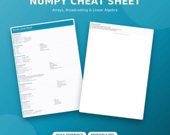 Pandas Cheat Sheet PDF | Python Pandas Reference for Data Analysis | DataFrames, GroupBy, Merge | Printable Digital Download