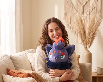 Zorua Plüschtier, 25 cm (10 Zoll) – Dunkler Fuchs, Pokémon-Kuscheltier – Anime-Spielzeug aus der Einall-Region – Kawaii-Geschenk für Gamer & Geek-Deko von MofuPals