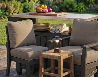 Station de préparation de cuisine extérieure Unity XL de Keter : table de barbecue et meuble de rangement en acier inoxydable pour les grillades, la salle à manger et la terrasse - Gris foncé