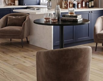 Table de bar moderne noire hauteur 102 cm - Table de bistrot ronde ronde avec base tulipe et table de bar haute pour petits espaces, cuisine et salon