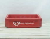 Vintage Red Plastic Royal Crown Soda Pop Crate Soda Delivery Box