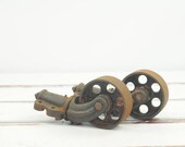 2 . Antique Industrial CASTERS Cast Iron Steel 6 quot Wheels Thomas 678 Keokuk Iowa