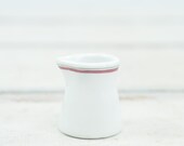 Vintage Restaurant Ware Small Creamer Mini Pitcher Green and Red Stripes Unbranded
