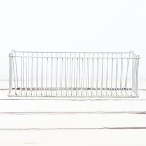 Vintage . Duży druciany kosz Duży długi przemysłowy metalowy kosz 27,75x8,5x9,25 #2