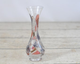 Vase . Art Glass Vase Bud Vase Hand Blown Art Glass Vase Purple Pink Gold