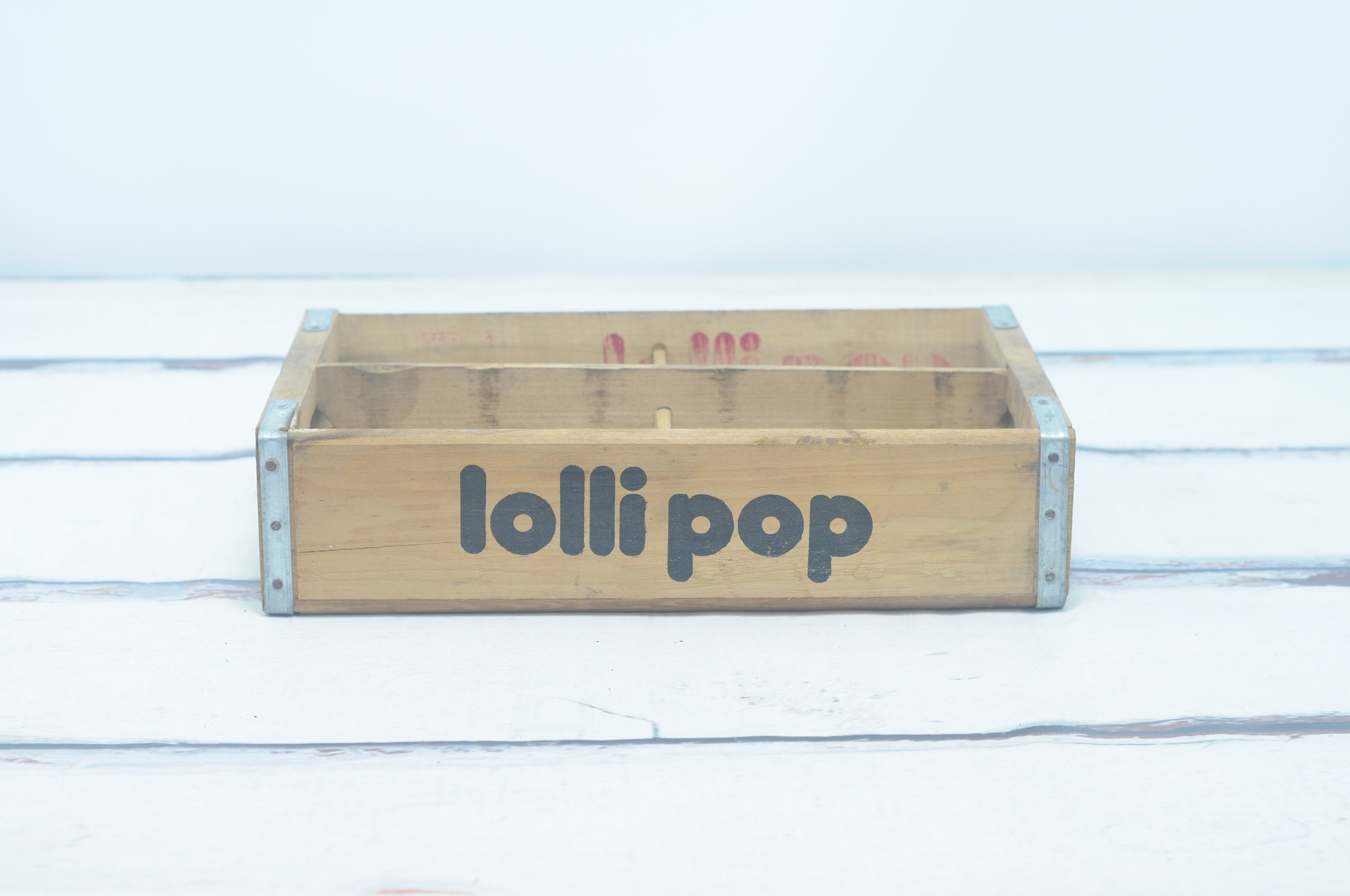 Vintage . Lollipop Lolli Pop Beverage Wood Crate Soda Pop Wood Box Crate 9/1974 #2