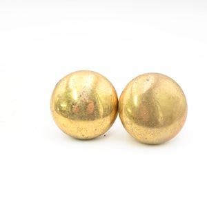 Antique/Vintage Smooth Brass Door Knob Set Hardware Solid/No Design