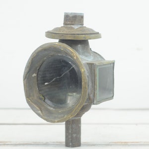Antique . Brass, Glass and Metal Carriage, Coach, Car, Truck Kerosene Lamp Oil Lamp Light