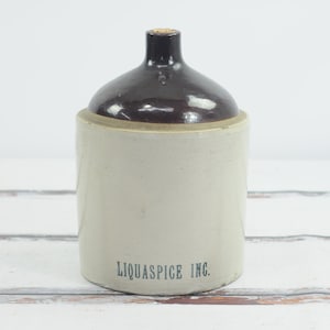 Rare . Vintage/Antique Liquaspice Inc. Stoneware Shoulder Jug Salt Glazed? Jug