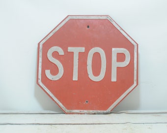 Stop Sign Retired Vintage Embossed Steel Street Sign - Etsy