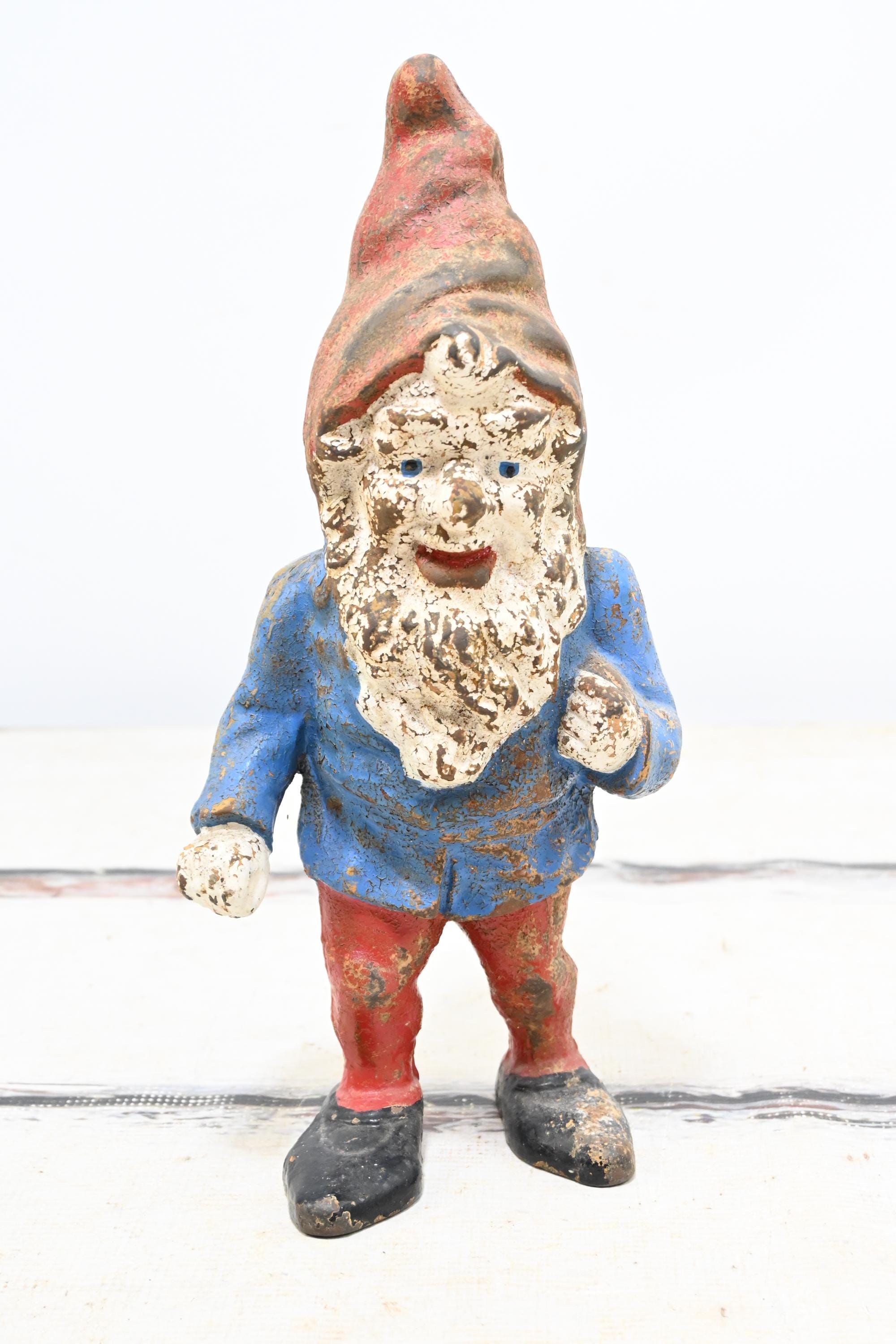 Antique/vintage Cast Iron GNOME Garden/doorstop Hubley 13.25