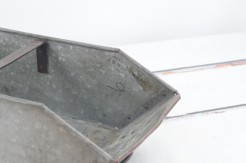 Vntg . Galvanized Metal Nail Bin Ex Large JD Warren Vintage Etsy