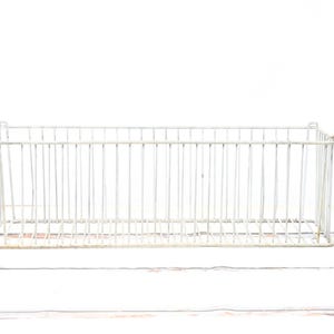 Vintage . Duży druciany kosz Duży długi przemysłowy metalowy kosz 27,75x8,5x9,25 #4