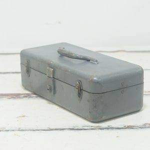 Vintage . My Buddy Falls City? Tackle Box With 1 Cantilever Tray Gray Tackle Box Tool Box
