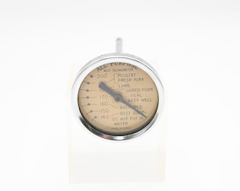 Vintage 1950-tals välfungerande analog urtavla, probstil, allsidig kötttermometer, Japan #2