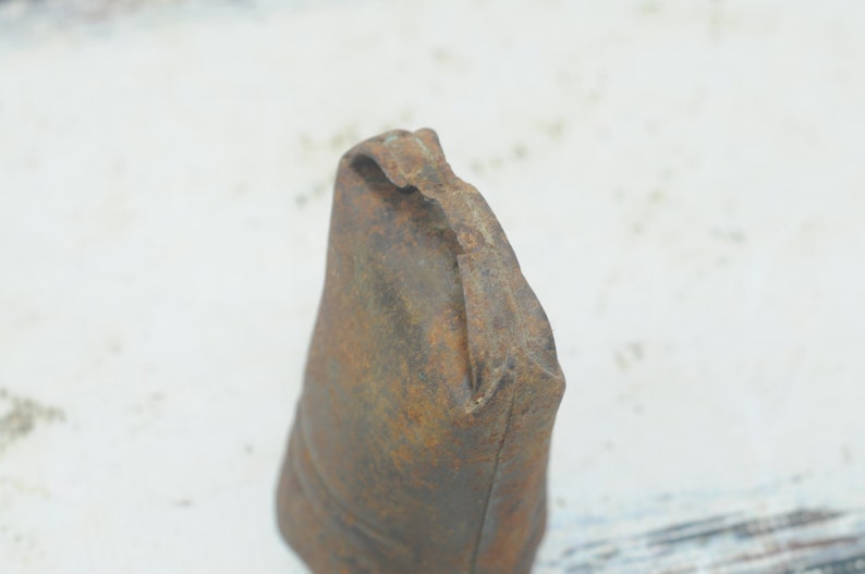 Square Rusted Cowbell Late 1800's Hand Made Iron Cow or Goat Bell Primitive Decor Rustic Farm ...
