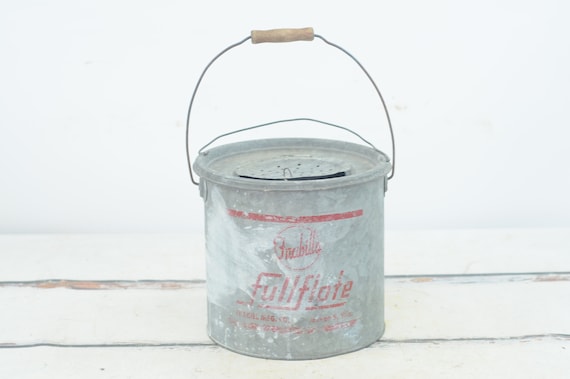 Vintage Full Float Frabill MFG Co Galvanized Metal Minnow Bucket
