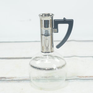 Vintage Retro MidCentury Modern Hand Blown Inland Glass Tea Coffee Carafe Decanter Bakelite Handle