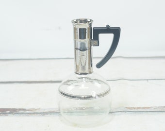 Vintage Retro MidCentury Modern Hand Blown Inland Glass Tea Coffee Carafe Decanter Bakelite Handle