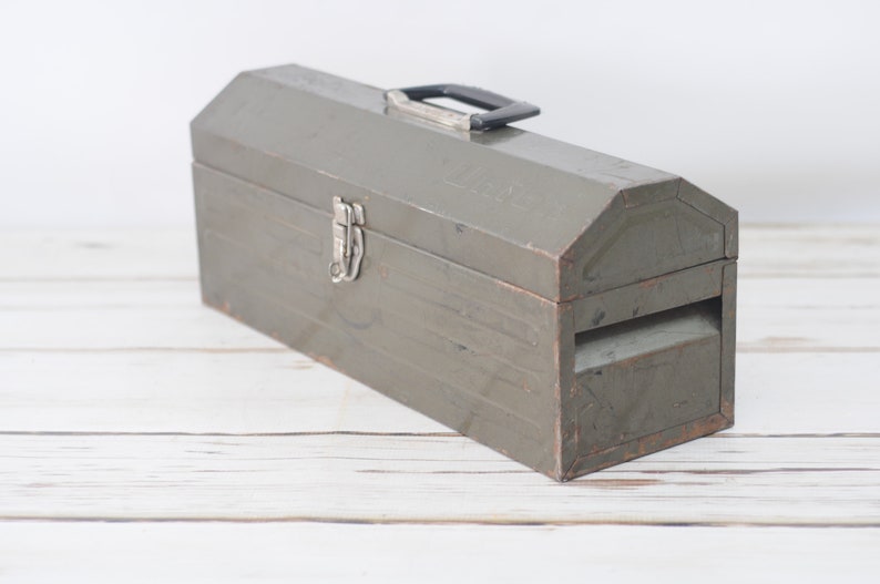 Vintage . 19 Union Tool Box Tool Chest Metal Green Tool Etsy