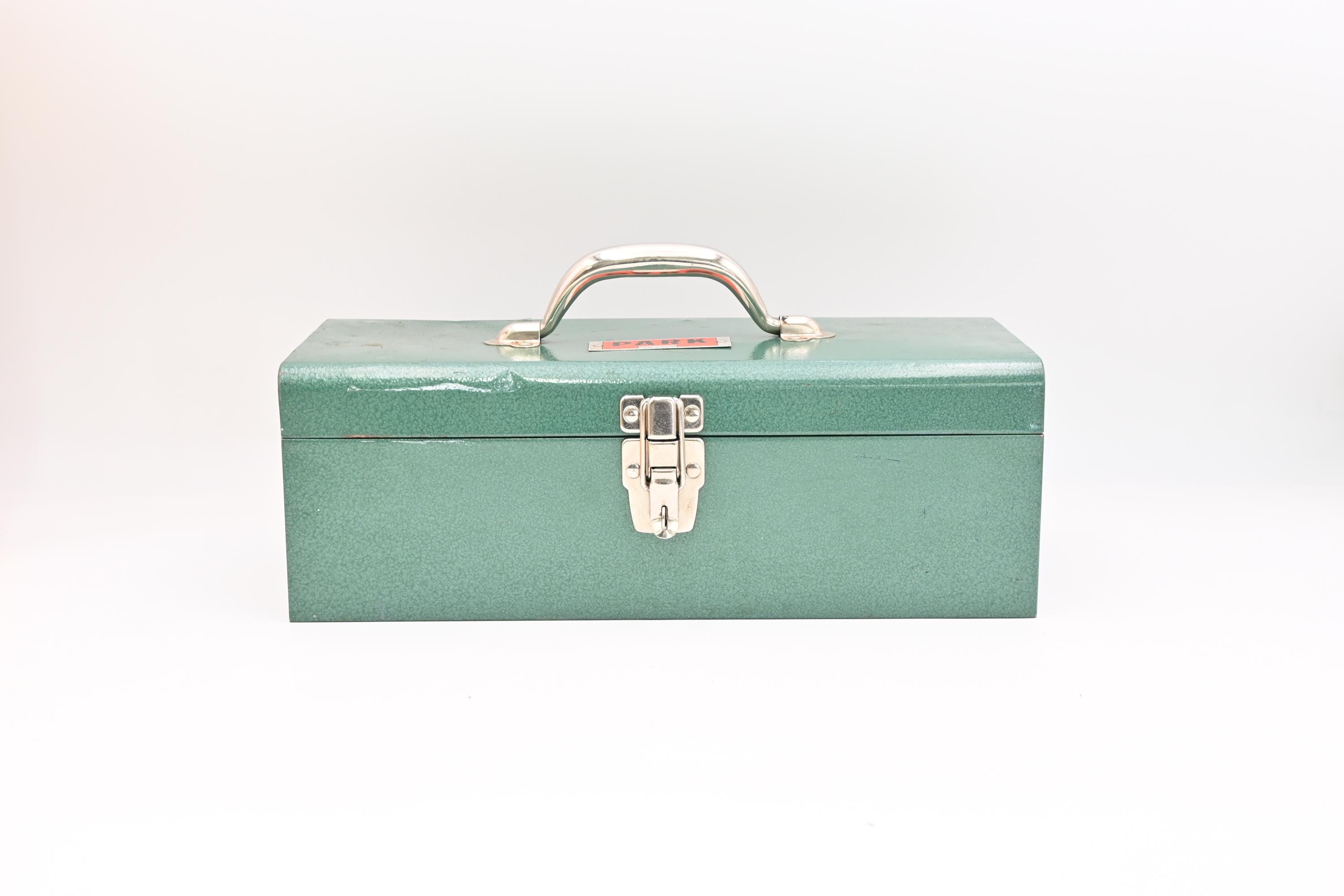 Vintage . Park Tool Box Tackle Box #160 Metal With Cantilever Tray Park Tool Box G Cond