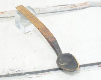 Antiguo. AAFA 1800'S 19º C Cucharón de madera Utensilio de cocina primitivo #16+