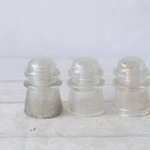 Vintage. Glass Hemingway 0?,17 Clear Glass Phone Pole Insulator Made In U.S.A.