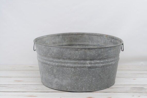 Galvanized Tub Wash Tub 2 Bucket Metal Handle Galvanized Metal Mop Bucket K3 1