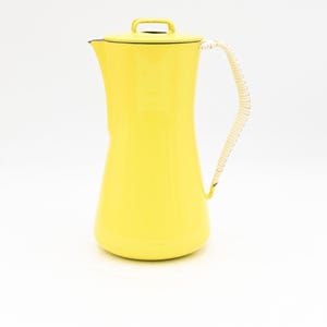 Early Jens Quistgaard Dansk Kobenstyle Percolator Pitcher Yellow Denmark IHQ JHQ Mid Century Modern MCM 1950s 50s