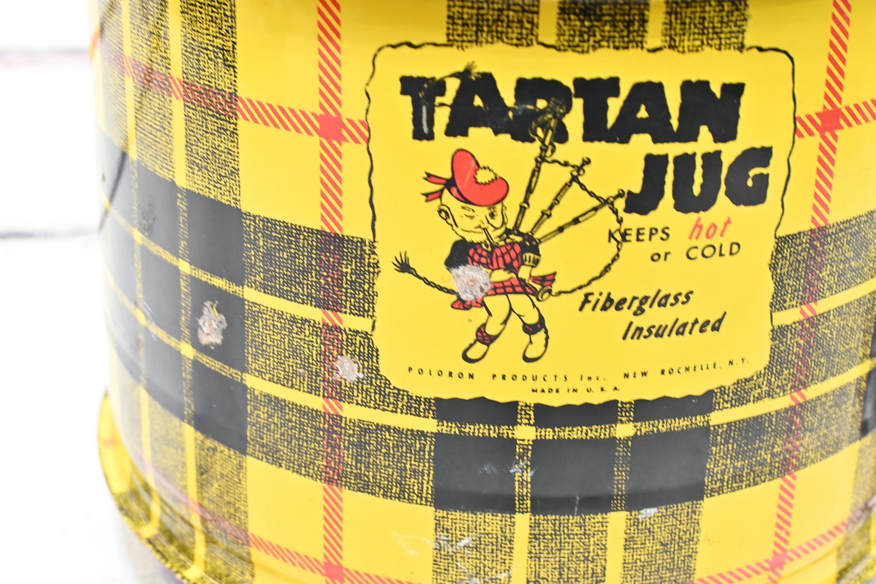 ヴィンテージ ポロロン タータン ジャグ クーラー ラウンド ピクニック 