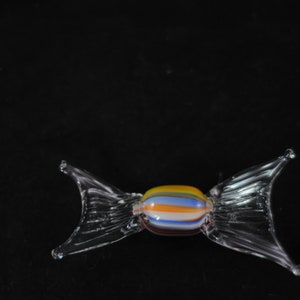 Vintage . Hand Blown Murano Glass Wrapped Candy Art Glass