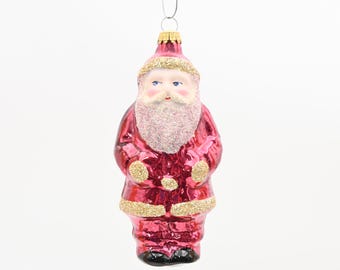 ヴィンテージ：西ドイツ製マーキュリーガラス製サンタオーナメント