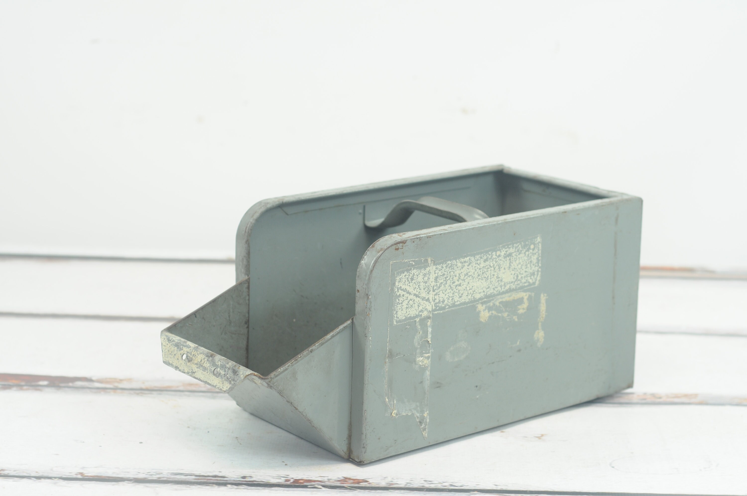 Vintage Bathey Metal Nail Bin Large Vintage Metal Industrial Etsy