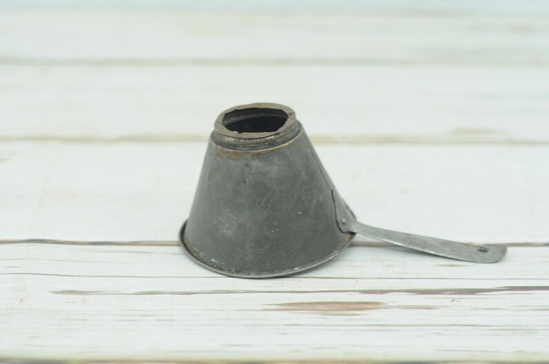 Antique . Tin Kitchen Funnel NESCO Tin Funnel Primitive Etsy