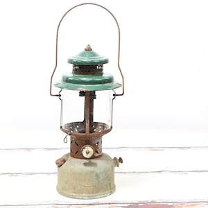 Jahrgang . Coleman Double Mantle Petroleumlampe B 1949 Camping Laterne Nickel Base