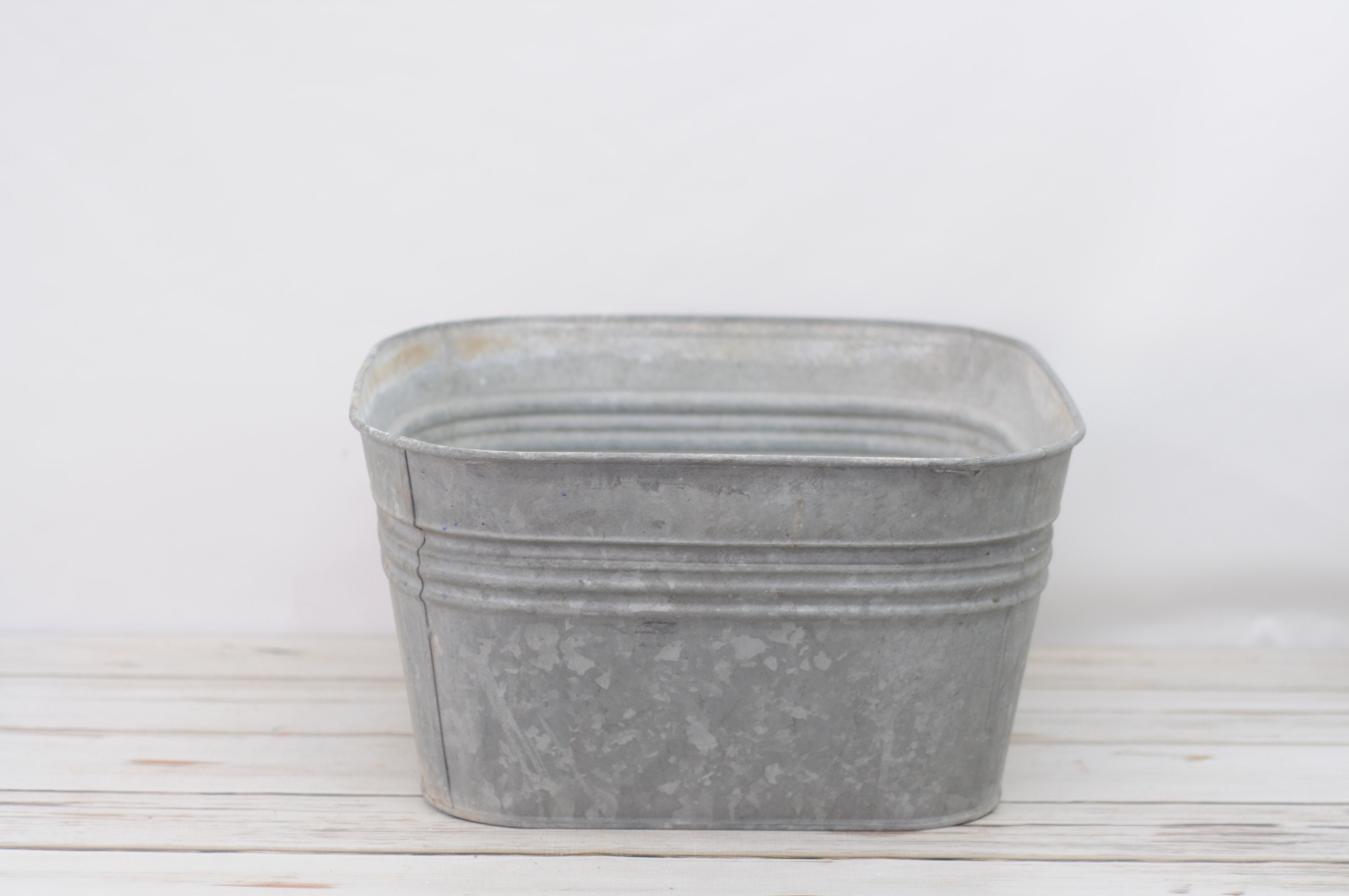 Vintage Wheeling Galvanized Wash Tub 1 Square Wheeling Wash Etsy