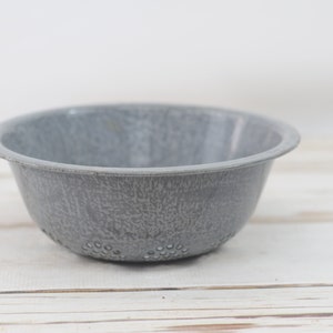 Vintage . Colander Gray Graniteware Granite Ware Enamel Ware Strainer #3