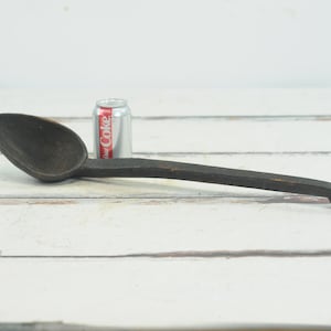 Antique . AAFA 1800&#39;S 19TH C Large Wooden Ladle Scoop Spoon Primitive Cooking Utensil Farmhouse Decor Rustic Decor
