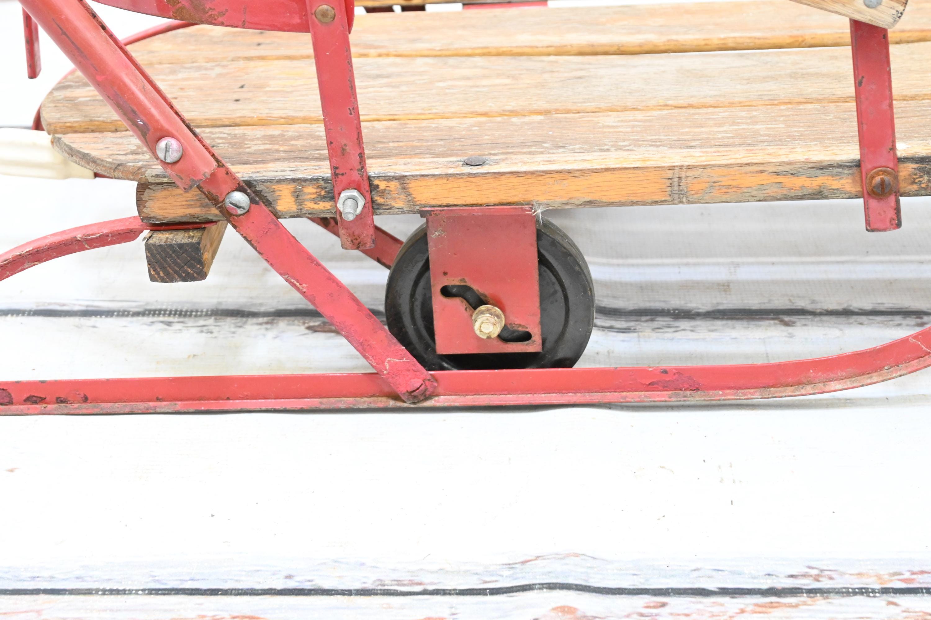 Vintage Flexible Flyer? Sled Wooden Childs Sled Baby Sled With  display picture 1